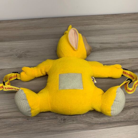 Vintage Teletubbie Laa Laa Yellow Plush Backpack 1990’s 15\